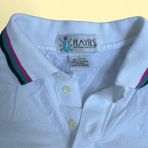 Vintage 80s players by van Huesen golf graphic polo tee men's size Large - Picture 3 of 5